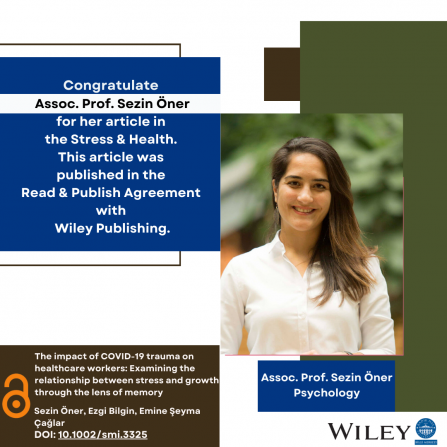 Sezin Öner’s Open Access Article Published under Wiley Publishing Read and Publish Agreement!