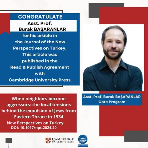 Burak Başaranlar’s Open Access Article Published Under Cambridge University Press Read and Publish Agreement